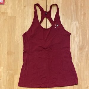 Maroon, Gymshark tank, medium.